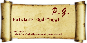 Polatsik Gyöngyi névjegykártya